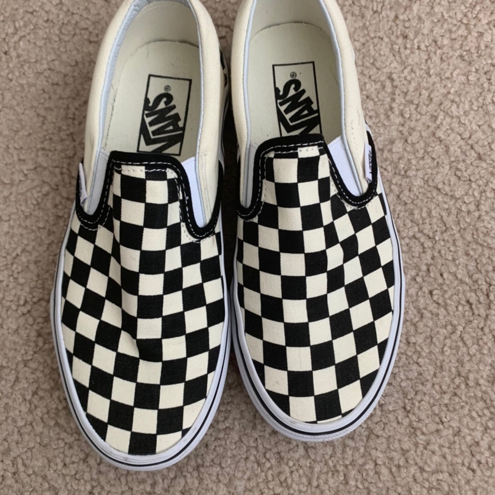 Vans checkered slip ons